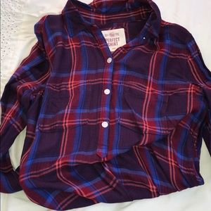 Super soft red and blue flannel